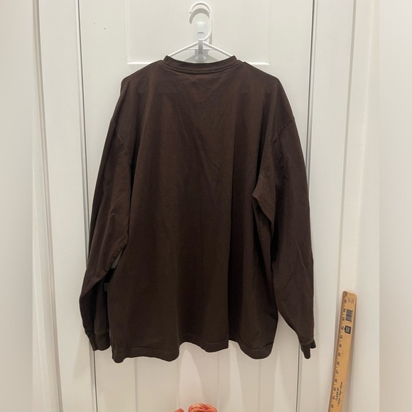 Carhartt Mens Shirt Long Sleeves Size XL Brown Round Neck - Picture 3 of 6